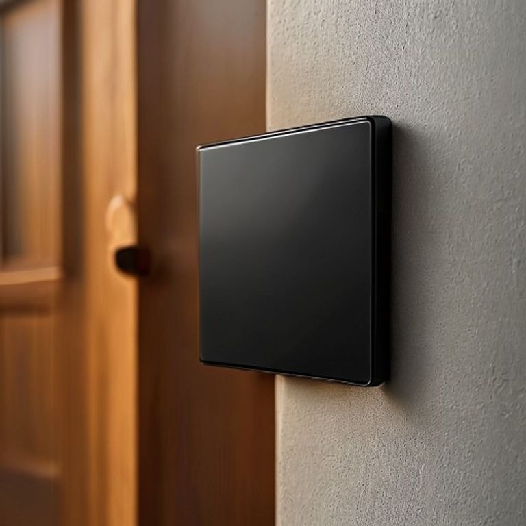 Interrupteur KNX scénique posé sur mur enduit chaux dans appartement haussmannien